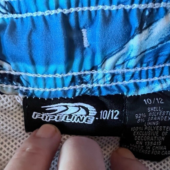 Pipeline boys Shark Swim Trunks size 10/12 - Picture 4 of 5